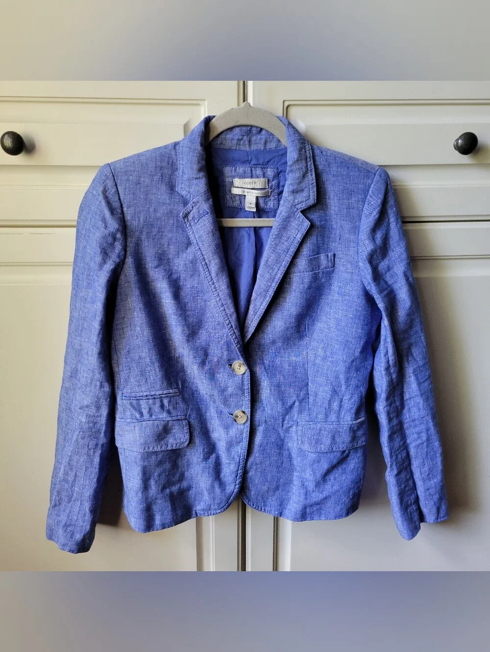 J. Crew Blue Linen Schoolboy Blazer Size 6